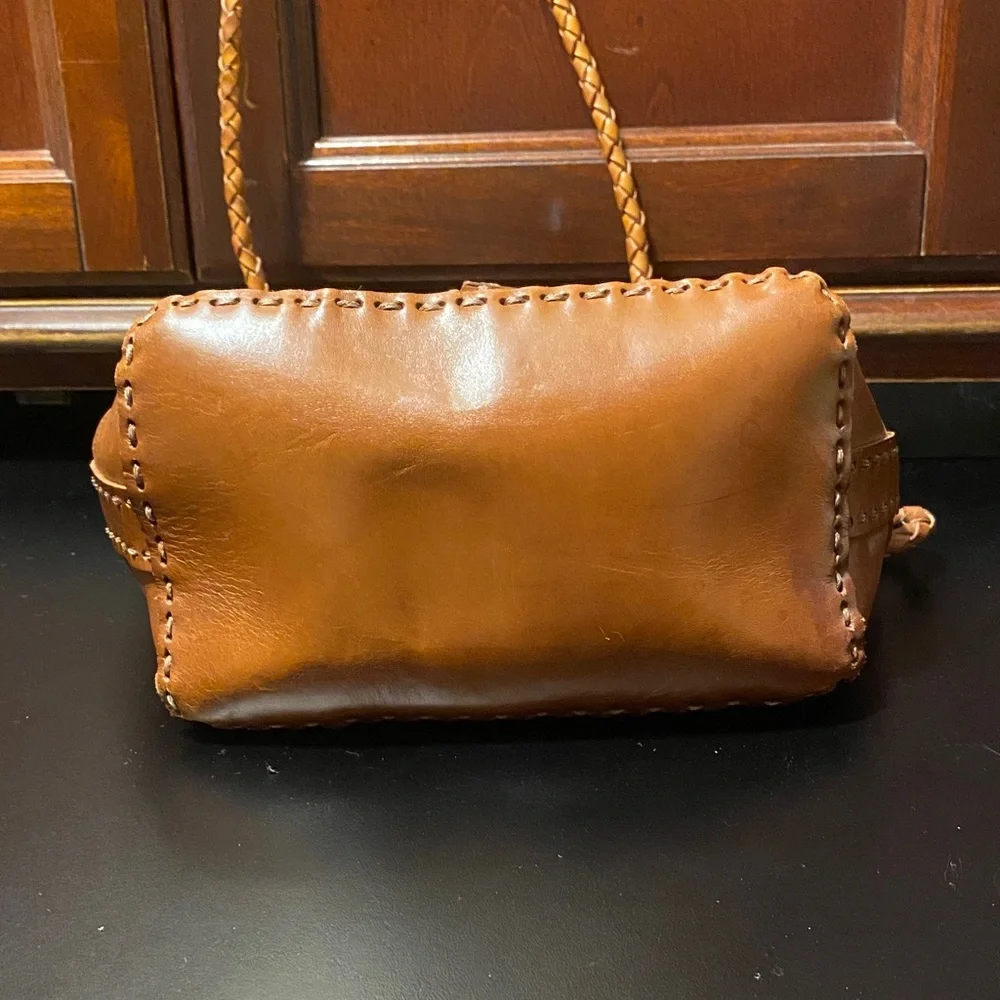 Ellepi Vintage Elegant Tan Braided Handle Tote Bag